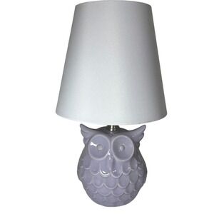 Simple Designs 12.8" Tall‎ Contemporary Ceramic Owl Bedside Table Lilac Purple